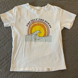 Sand Cloud Youth medium Protect the Ocean white T-shirt save the fishies